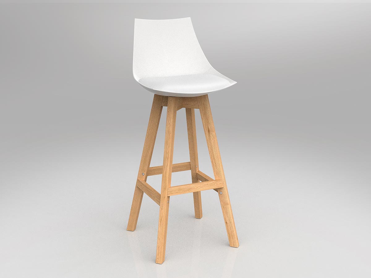 luna white barstool with oak base office furniture melbourne